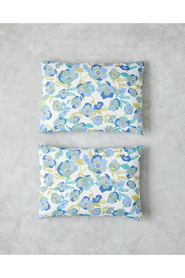 Summer Blooms Easy-Iron 2-Piece Pillowcase 50X70 cm Blue