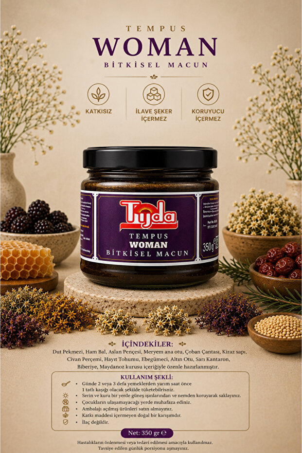 Tempus Macun Hayıtlı,civan perçemli,Aslan pençesi,Meryem ana otu Karışımlı Macun 350 Gr - 1