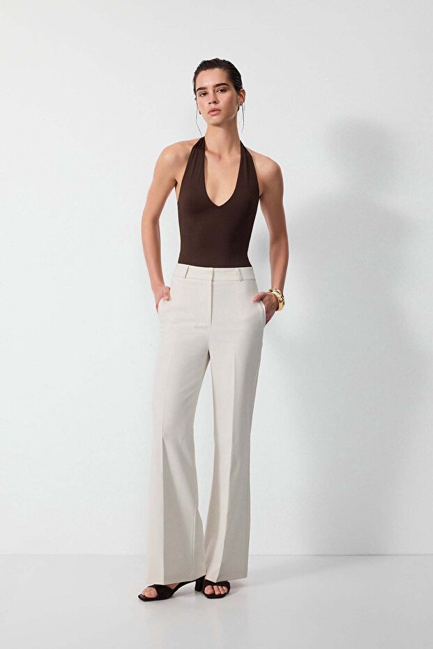 Flare Fit Fabric Pants