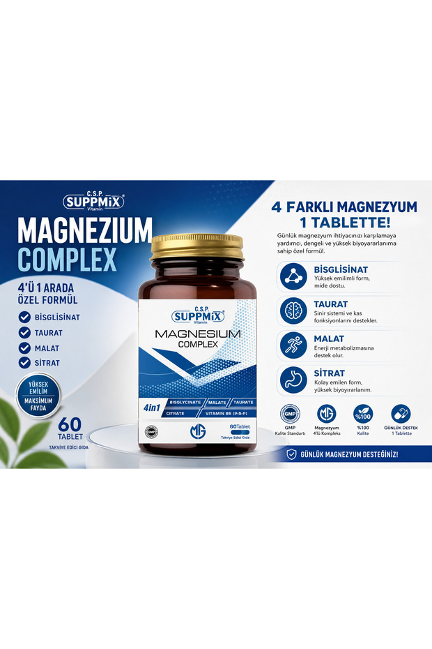 Magnezyum Complex B6 Vitamini 60 Tablet - 3