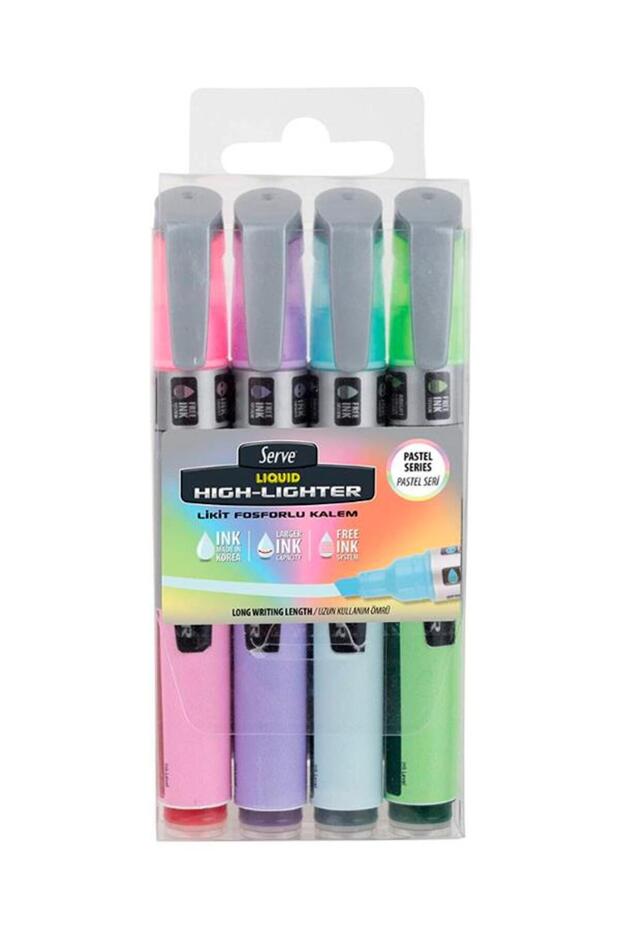 Liquid Pastel 4 Color Highlighter Pen Model 1