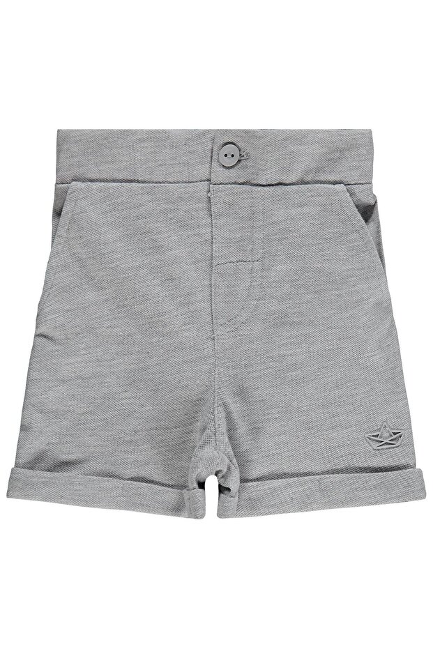 Sailboat Printed 6-18 Months Shorts - Gray