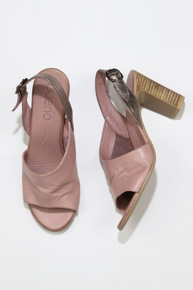 Shoes Dusty Rose Leather Women's Heeled Sandals 01Wn4304