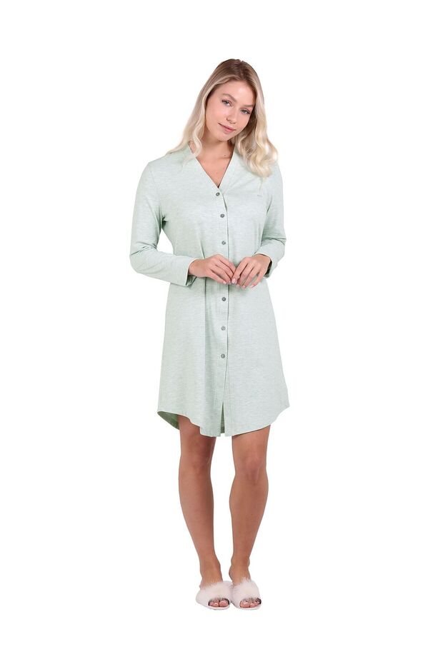 V-Neck Shirt Dress Mint Green