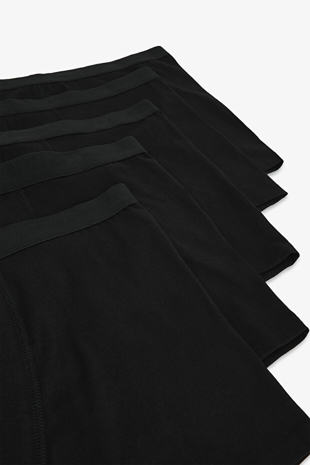 Men's Cotton Basic Black 5-Piece Boxer - 3