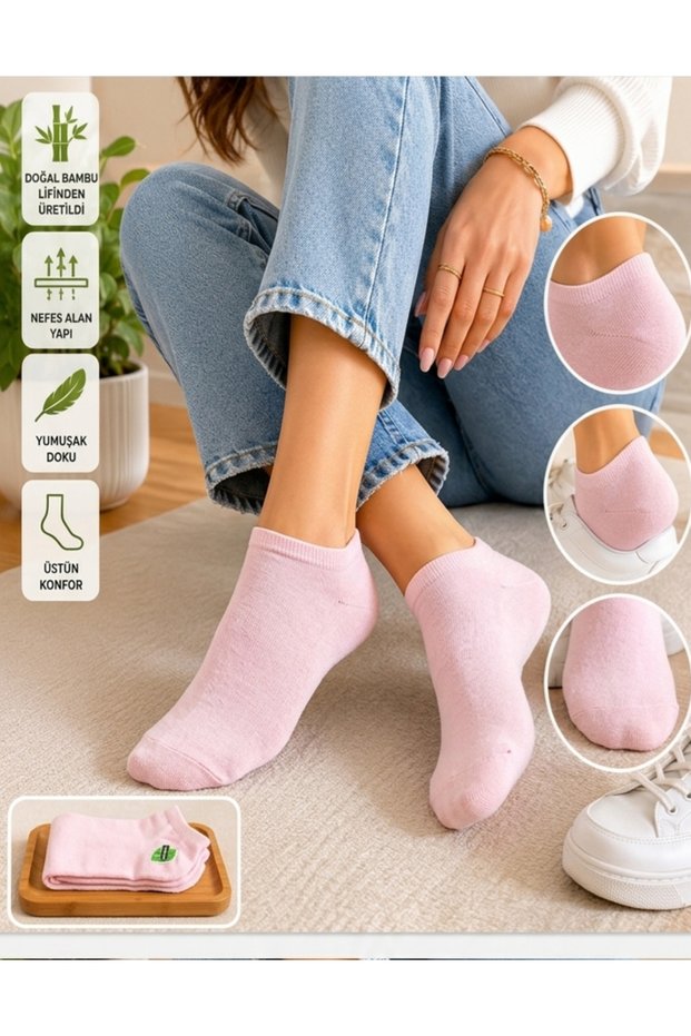 Pack of 6 Women's Bamboo Booties Socks Scented