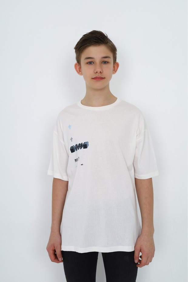 Boy's Printed Crew Neck Short Sleeve T-Shirt