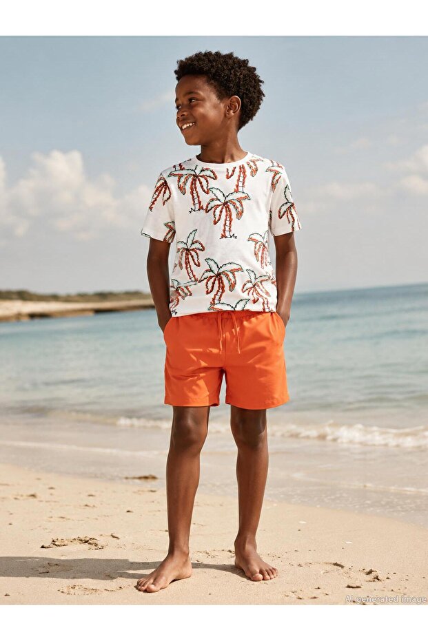 Basic 6-9 Years Old Swim Shorts - Orange