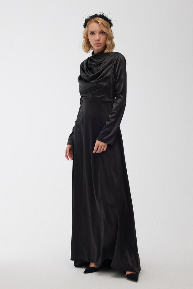 Rochie de seară Violet Degaje, neagră - 3