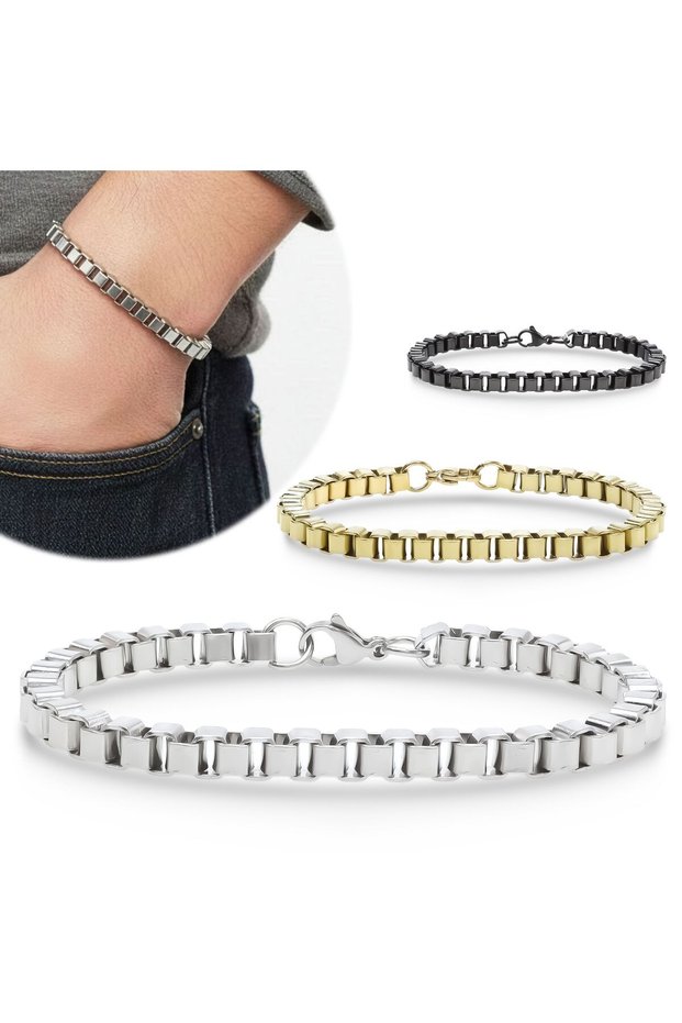 Albanian Steel Chain Bracelet 6mm Cornered 3168Czb2D5