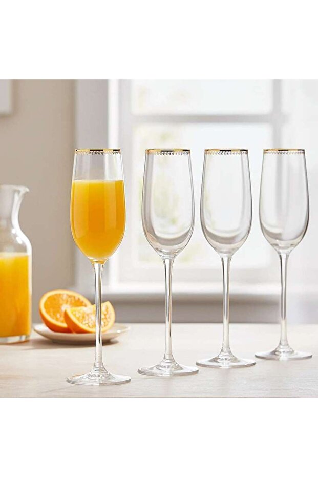 Elven 4-piece Flute Glass Set 210ml -clear