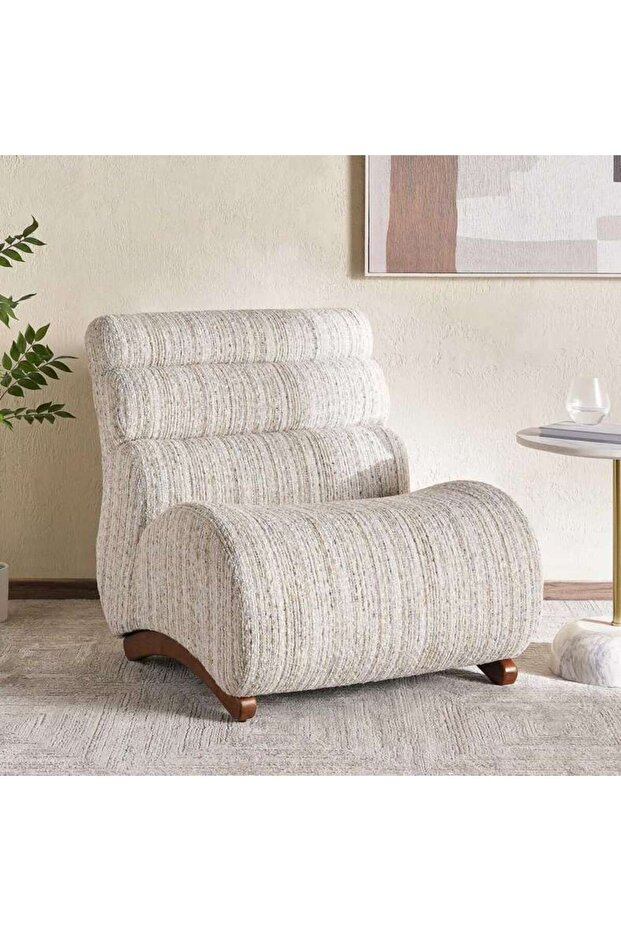 Luxe Rest Accent Chair - Beige &white