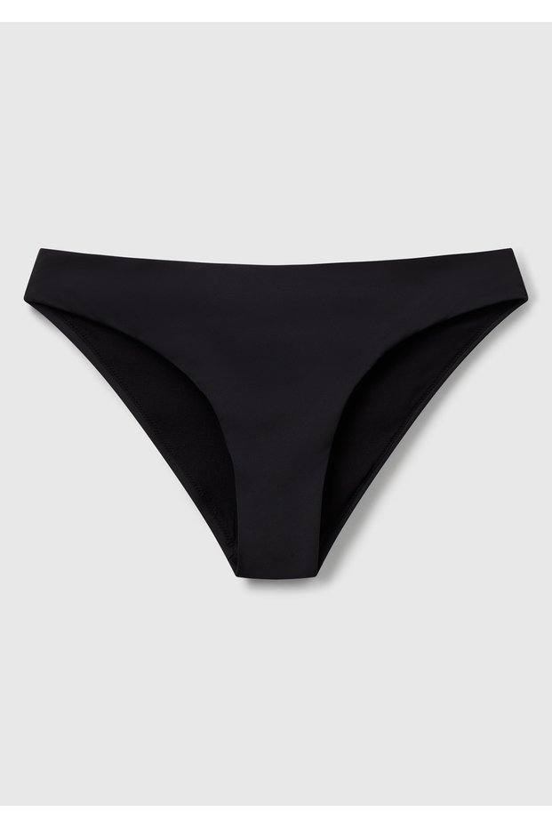 Women's black classic cut low-rise bikini bottom