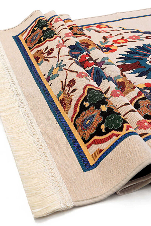Yellow Tile Patterned Tapestry - Prayer Rug - 3