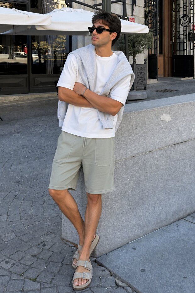 Green Men's Basic Shorts 6528