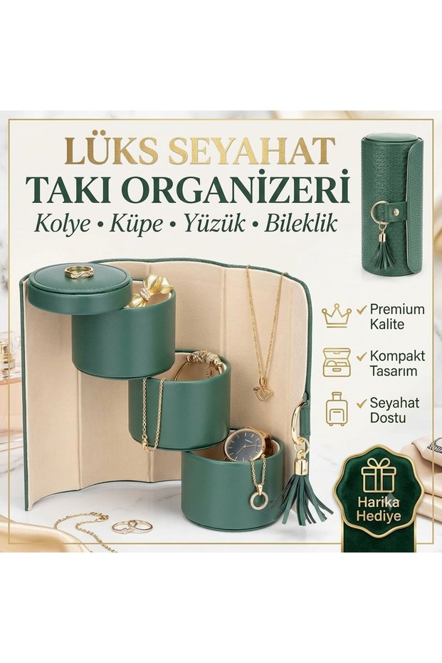 Luxury Cylinder Jewelry Organizer Travel Jewelry Box Accessory Storage Bag Special Day Gift