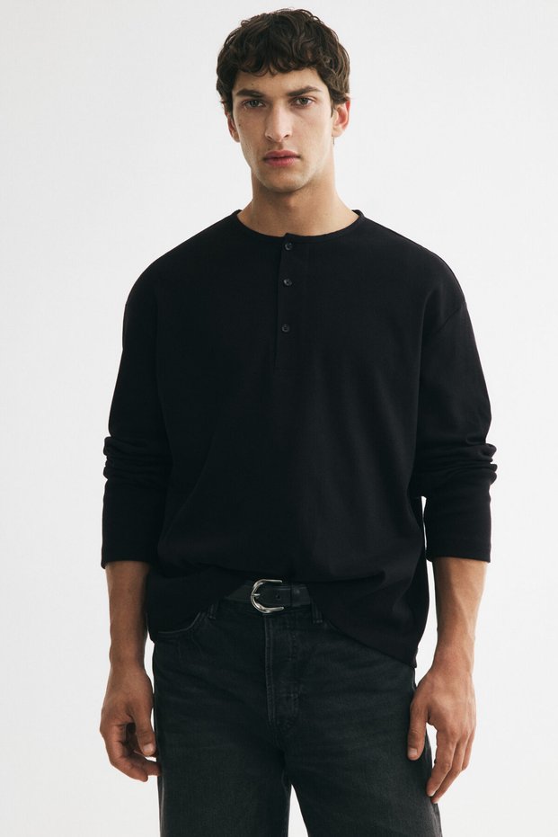 Sıfır Yaka Üst Relaxed Fit