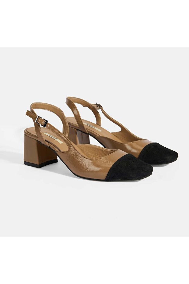 Women's Brown Leather Heeled Classic Shoes