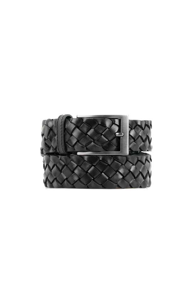 Men's Black Sports Leather Belt