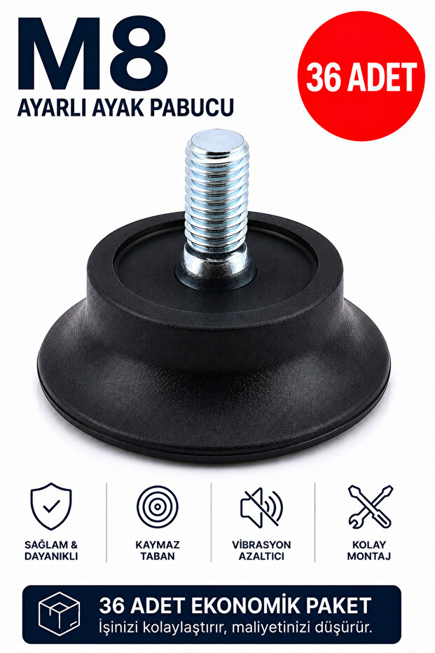 Bingo Foot Screw Coffee Table, Table Foot (METRIC 8) 36 Pieces
