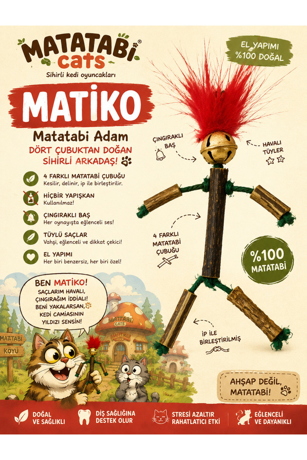 Matatabi Matiko Natural Matatabili Cat Chewing Toy 20 Cm