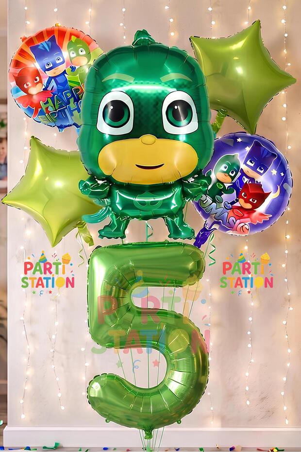 Pjmasks Lizard Child 5 Year Old Birthday Balloon Set Pijamaskeliler Lizard Child Theme Balloon Set