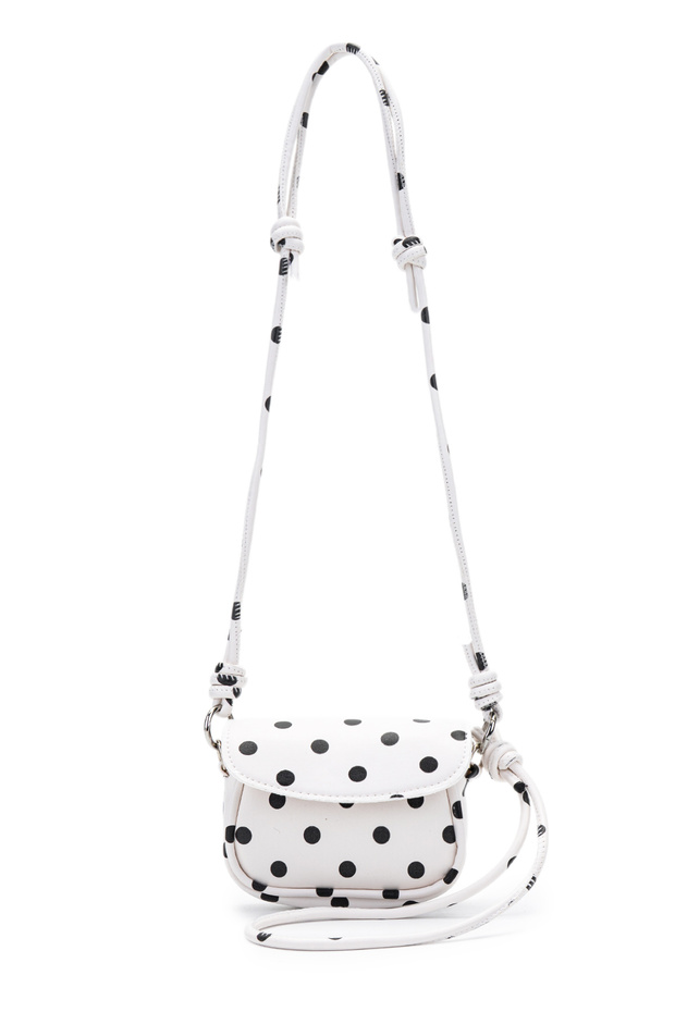 Adjustable Knot Detail Strap Women's Crossbody Bag Juno White Polka Dot