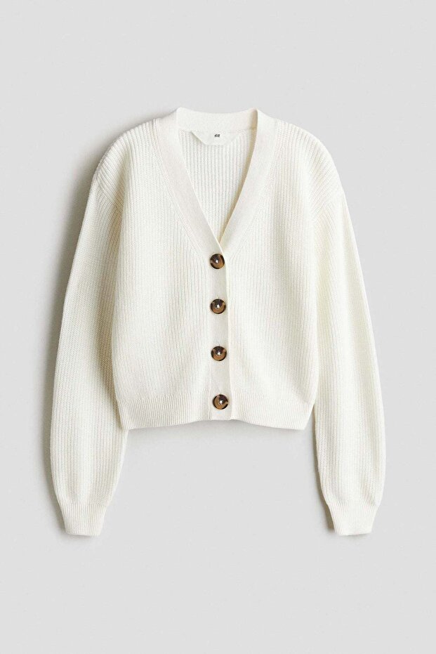 Rib-knit cardigan