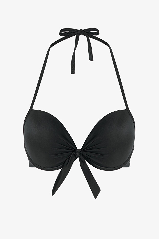 Top de bikini negru tip cupă - 5