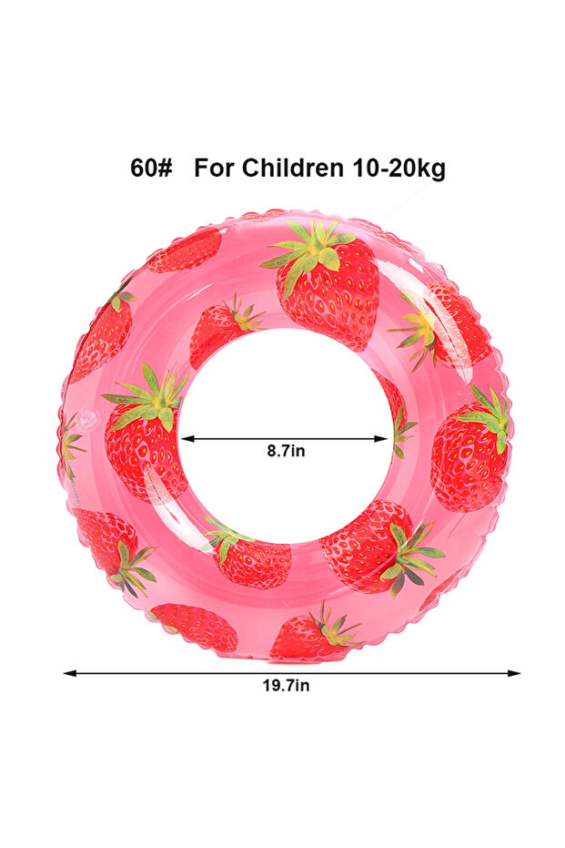 60-For 10-20kg 1 Pcs Strawberry Swim Tube Inflatable Pool Float Pool Accessory Adults Swim Float Ri