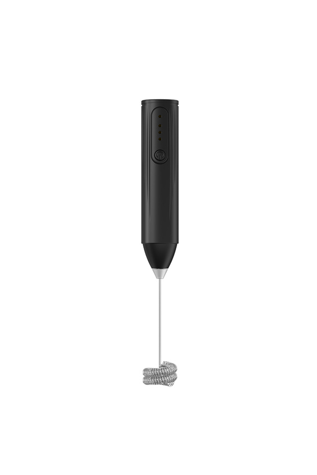 خلاط يدوي صغير محمول من الفولاذ المقاوم للصدأ أسود اللون مع 3 سرعات قابلة للتعديل وشحن عبر USB