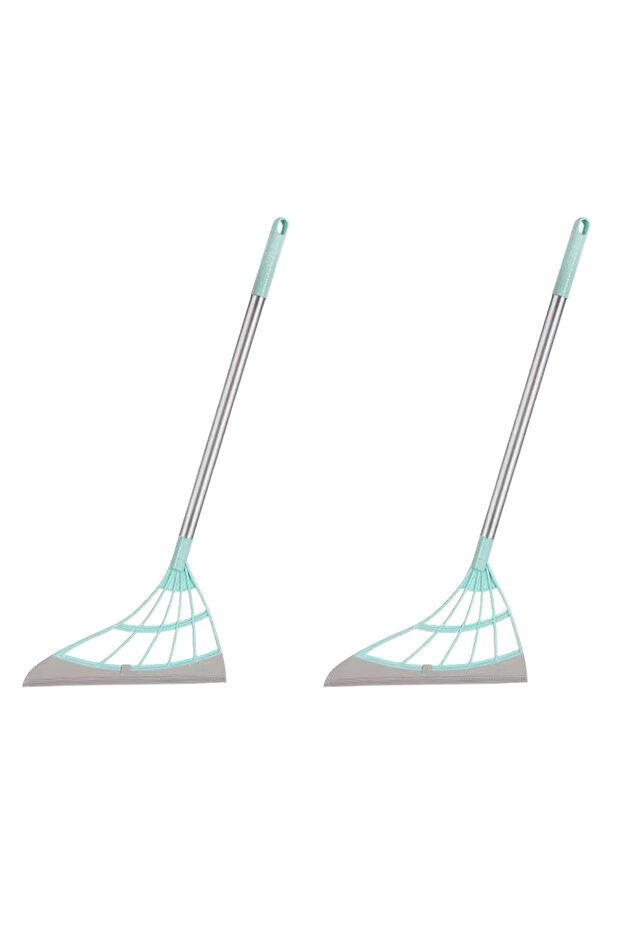 Blue 2PCS Silicone Magic Rubber Broom Mop Hand Dust Brooms Home Floor Cleaning Squeegee Wiper Toilet