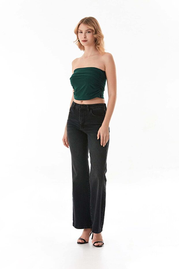 Basic Strapless Bustier with Draped Sides - 6
