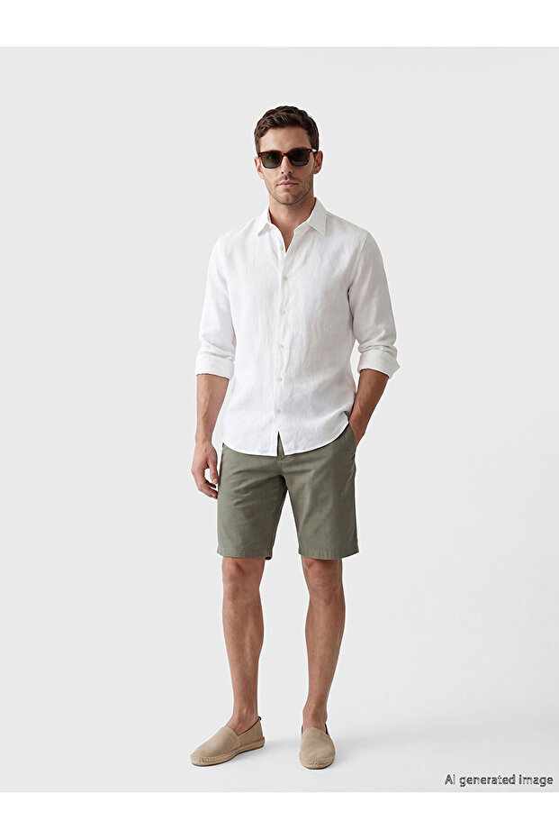 Trendlucky Standard Fit Men's Gabardine Shorts with a Difference