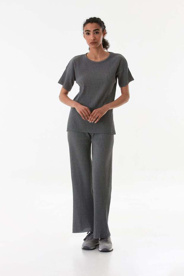 Ribbed Elastic Waist Camisole Suit