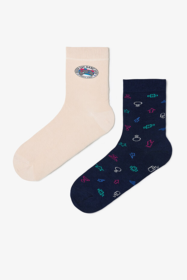 Men's Joystick Slogan 2-Piece Socks