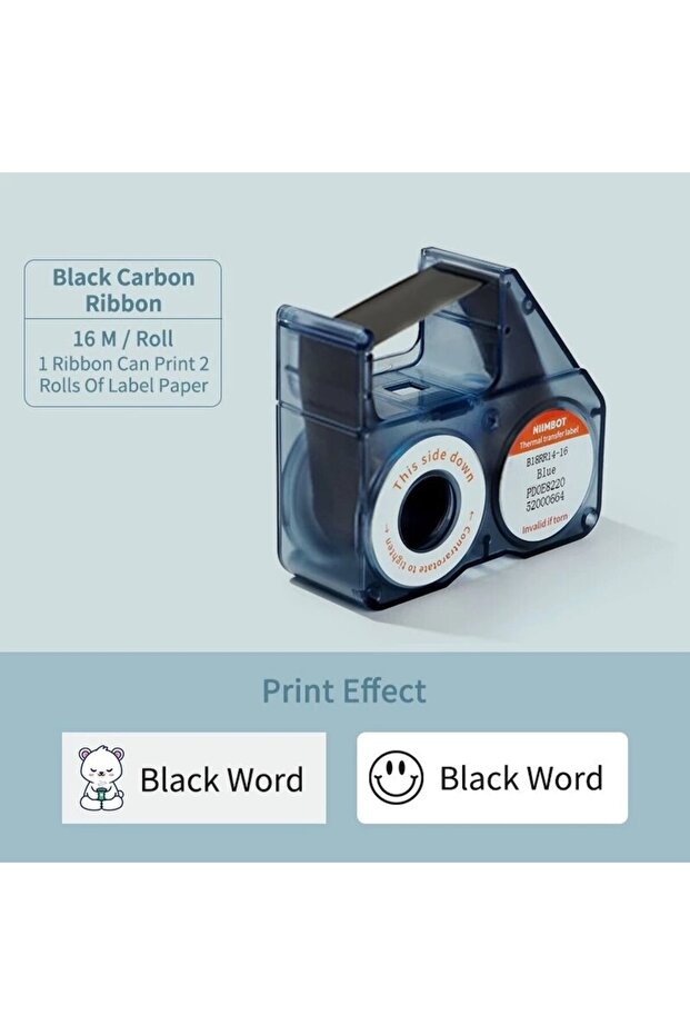 Black Ribbon NIIMBOT B18 Labeling Ribbon, Refill Tapes for Thermal Transfer Label Printer/Color Prin