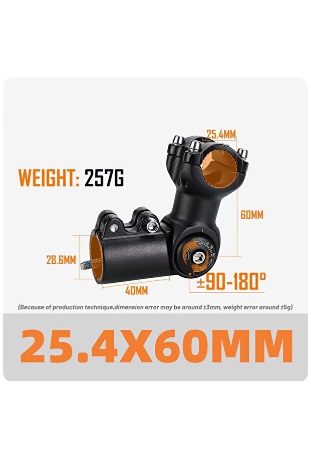 25.4 - 60MM GUSTAVO Mountain Bike Power Bicycle Handlebar Stem 60/80/93/100mm Road MTB Table Rod Ad