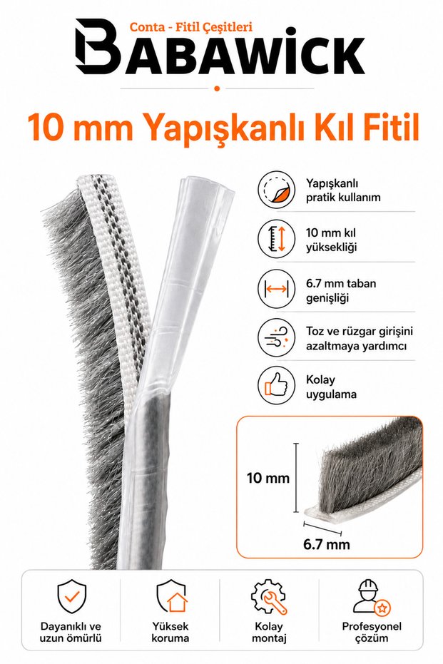 10 Meters Adhesive Bristle Wicks 10mm Height Glass Balcony and Aluminum Door Window Brush Wicks