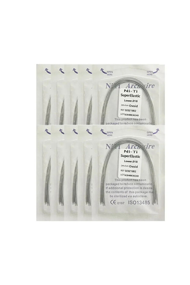 018 Lower-NT-10Pack 10pack أسلاك تقويم الأسنان فائقة المرونة NITI دائرية ومستطيلة