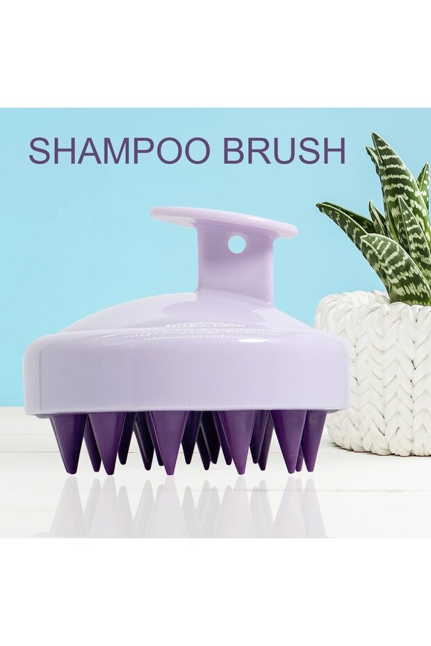 266-Purple Silicone Shampoo Scalp Hair Massager Head Body Scalp Massage Brush Scalp Massage Brush Co