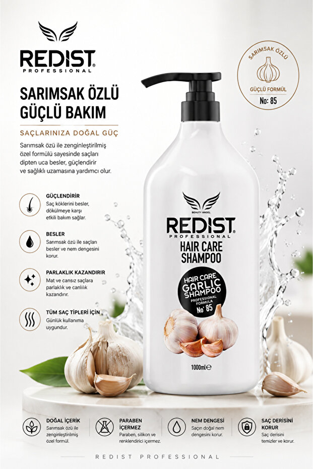 Anti-Hair Loss Shampoo with Garlic for Spilt and Thinning Hair 1000 ml