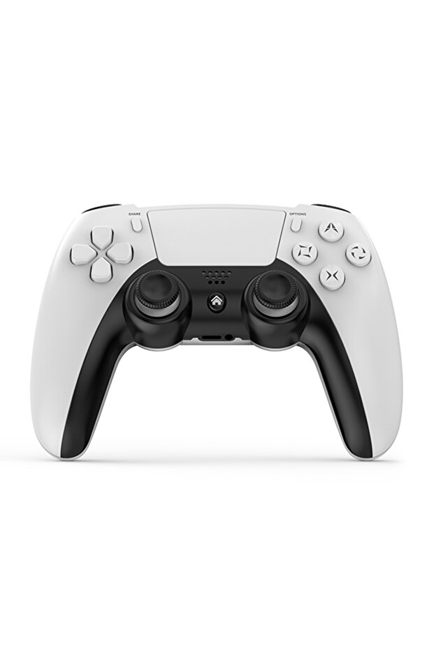 وحدة تحكم لاسلكية بيضاء للألعاب لجهاز P4 - جهاز تحكم مريح لمنصات P4 Slim/P4 Pro/Steam ونظام ويندوز 10