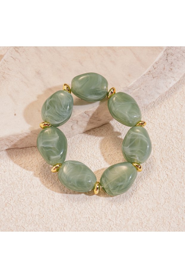 Style31 Acrylic Irregular Square Round Beaded Bracelets for Women Multicolor Bohemia Geometric Handm