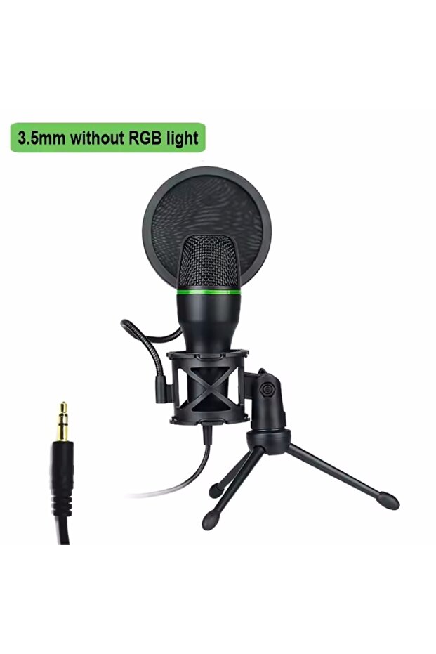 ميكروفون مكثف بأسلاك USB بدون إضاءة RGB، مقاس 3.5 ملم، متوافق مع أجهزة الكمبيوتر الشخصية وأجهزة الكمبيوتر المحمولة، ملحقات ألعاب احترافية.