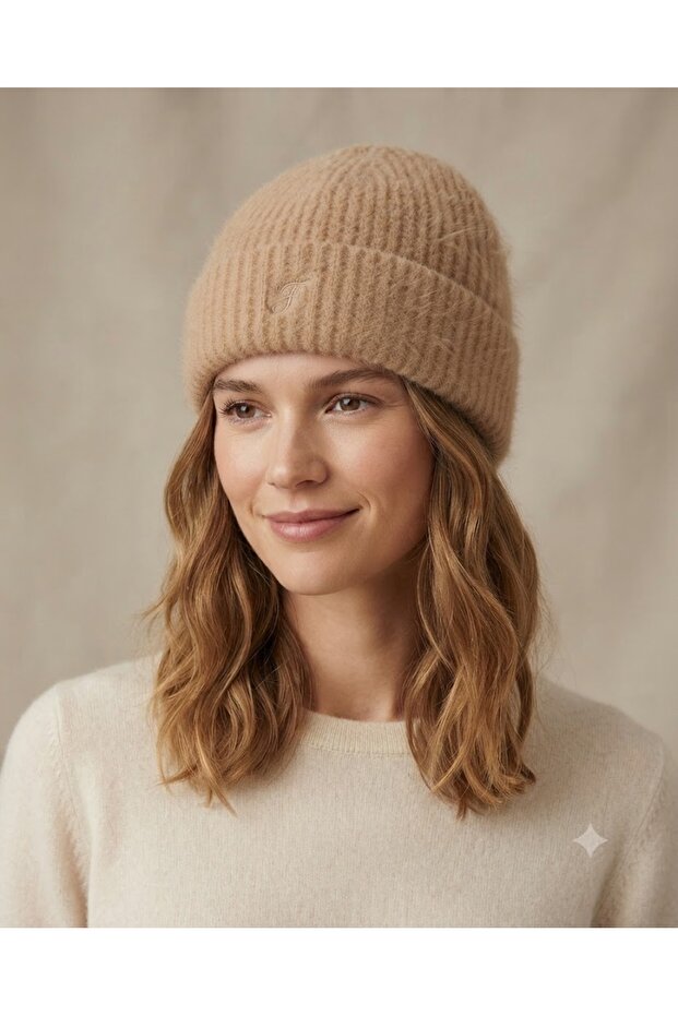 Unisex Pyramid Beanie Fo 2718 Salmon - Soft Textured, Plain Patterned, and Comfortable Winter Beanie