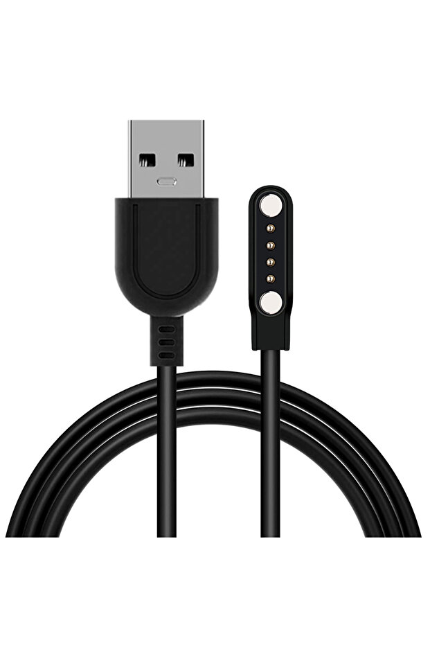 Black Smart Watch Charger USB Power 4 Pin Spacing Magnetic Charging Cables for Smart Watch GT88 G3 K