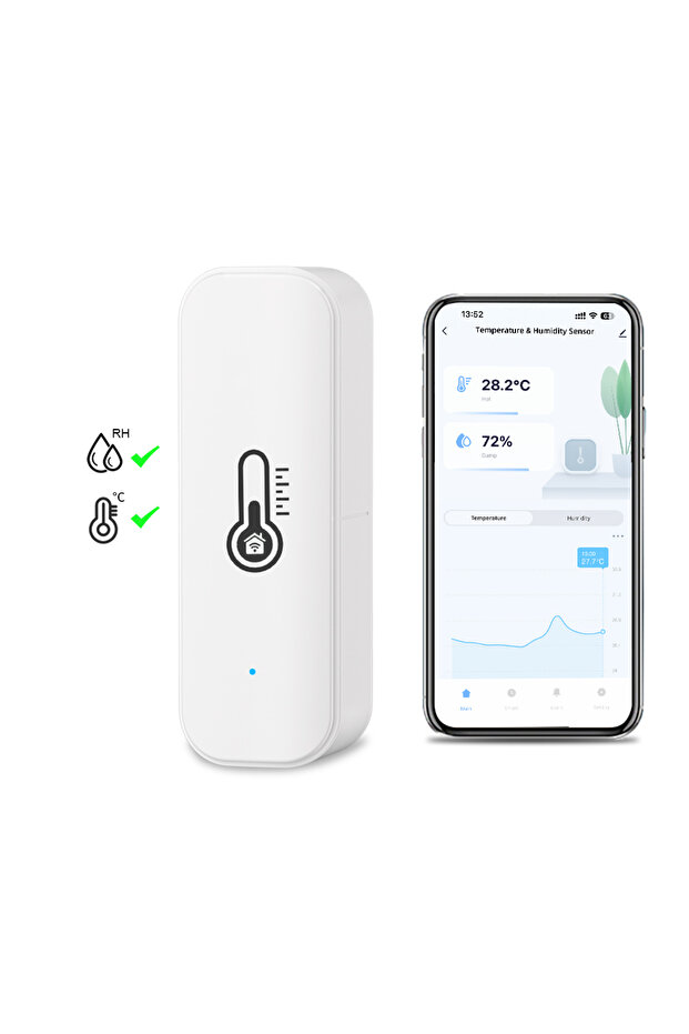 1 قطعة WiFi Tuya WiFi مستشعر درجة الحرارة والرطوبة الذكي الداخلي مزود ببطارية APP Monit