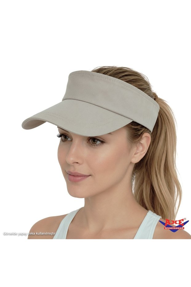 Stone Color Adjustable Velcro Back Visor Hat Uv Sun Protection Casual Beach Tennis Hat