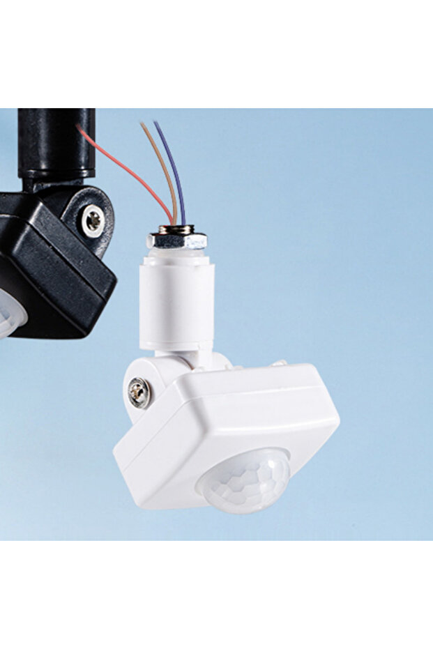 white 220V/110V LED Motion Sensor Light Switch, 180° Rotatable PIR Infrared Detector with Timer for